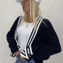 cardigan con bordo a righe contrast